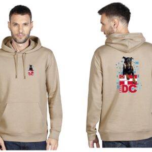 Hoodie - Beige With Red Logo