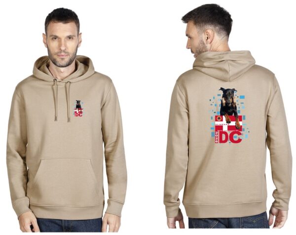 Hoodie - Beige With Red Logo