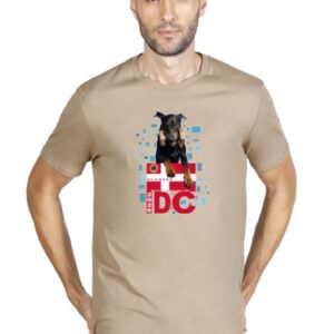 Organic T-Shirt – Beige With Red Logo