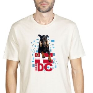 Organic T-Shirt – Cream With Red Logo