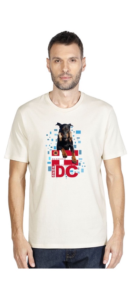 Organic T-Shirt – Cream With Red Logo